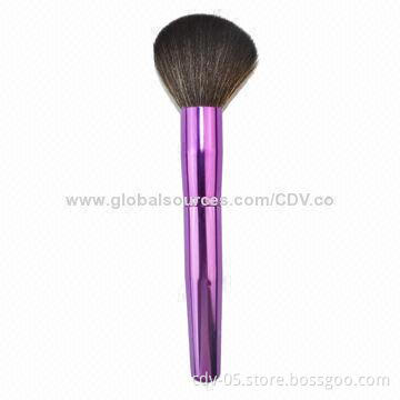 Makeup powder brush, made of aluminum handle and ferrule, various colors are available